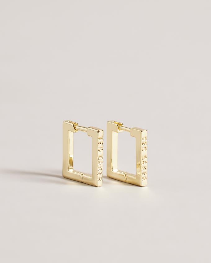 Boucles d'Oreilles Ted Baker Small Square Hinge Doré Femme | OTW-84745101